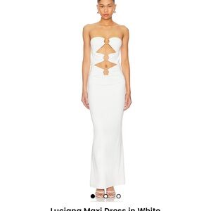 Super down -Luciana Maxi Dress in White- Bachelorette